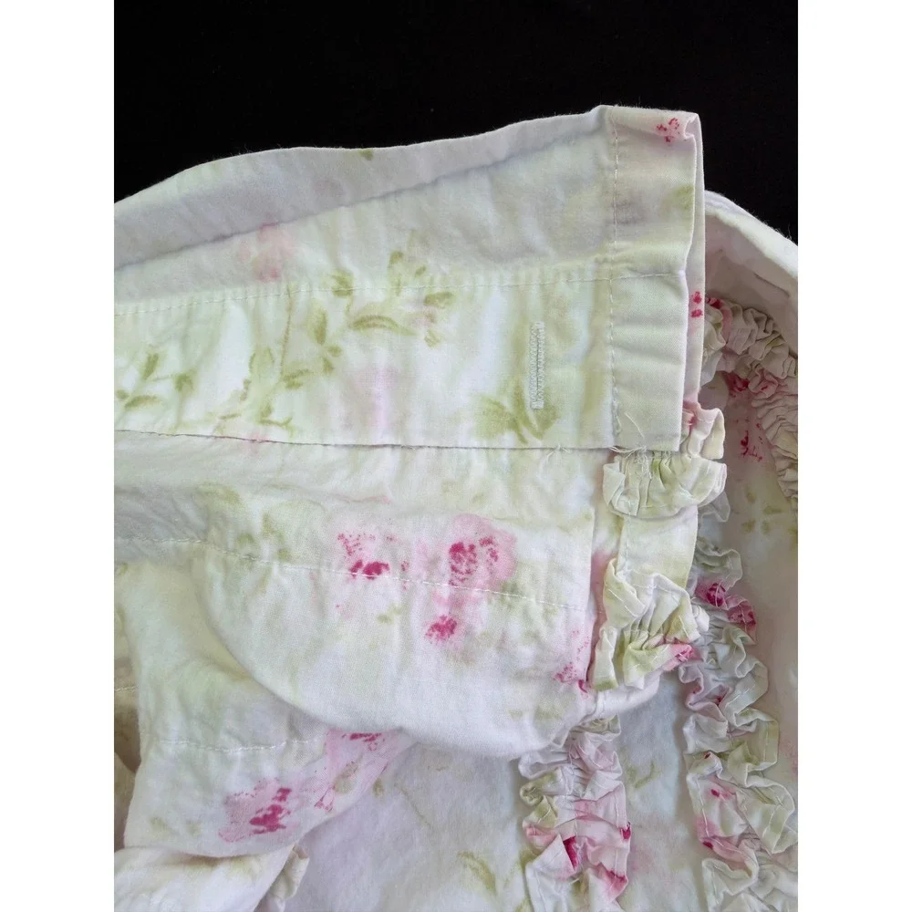 Simply Shabby Chic Cherry Blossom RUFFLES Vintage Shower Curtain French Country